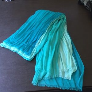 Blue and green ombré scarf